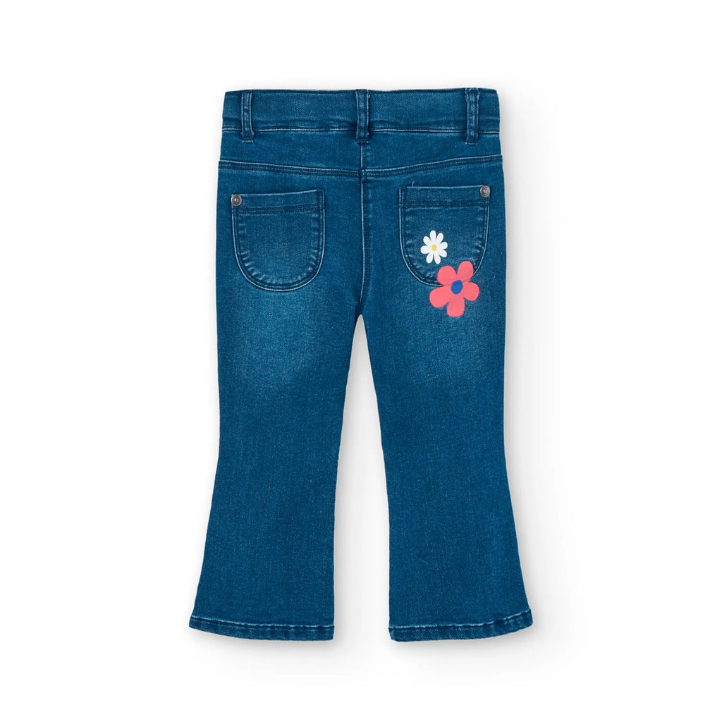 Jeans a zampa con fiori