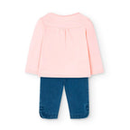 Completo t-shirt e pantalone lungo coccinella rosa blu