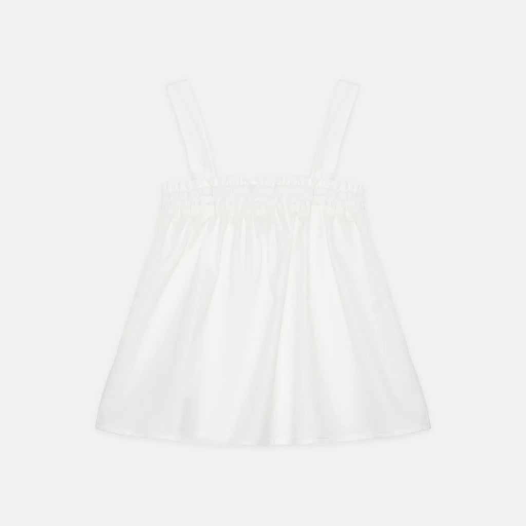 Top ricamato con Bouquet bianco