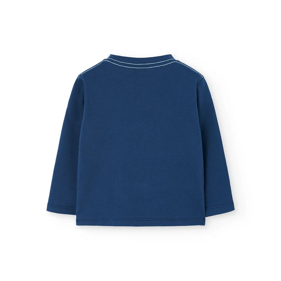 Maglietta manica lunga bambino blu funivia