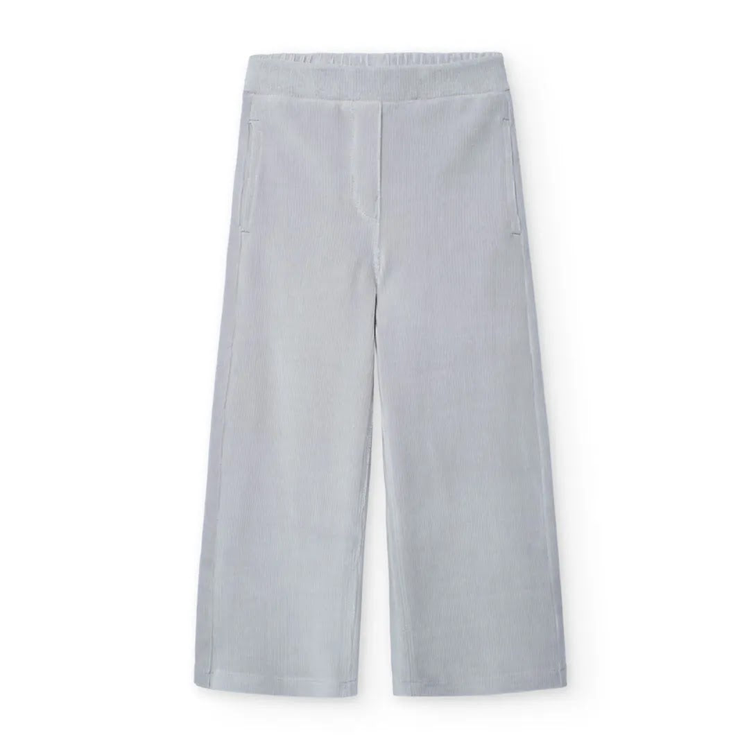 Pantaloni velluto a palazzo cenere