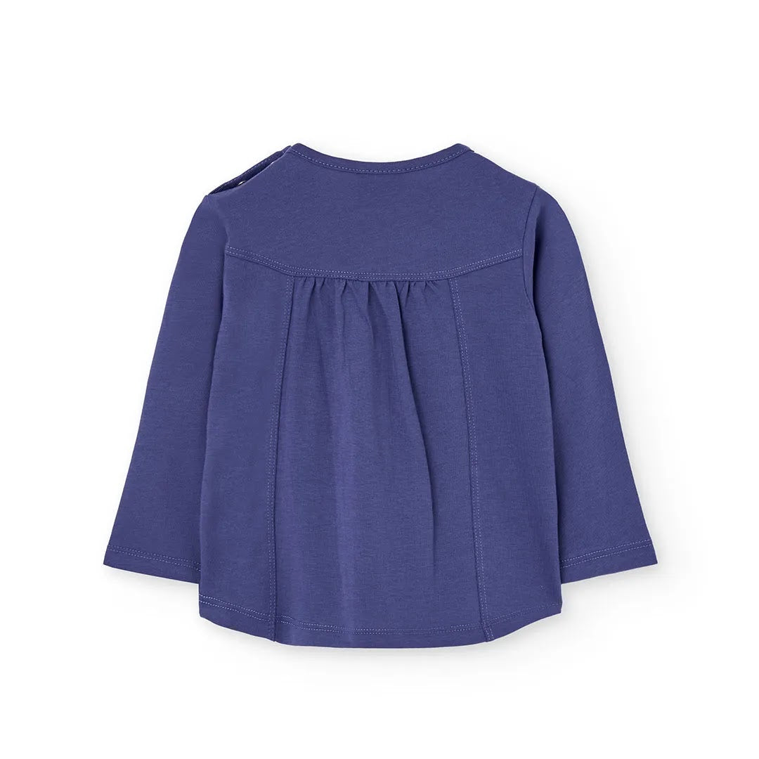 Maglietta manica lunga fiori paillettes