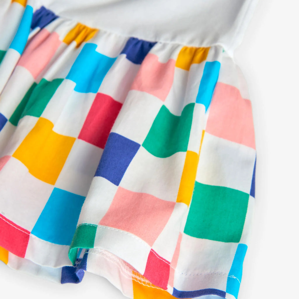 Vestito mezza manica scacchi colorati