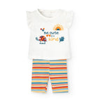 Completo t-shirt giromanica e leggings millerighe