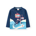 Maglietta manica lunga bambino blu funivia