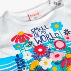 T-shirt manica lunga smell of my world bianco