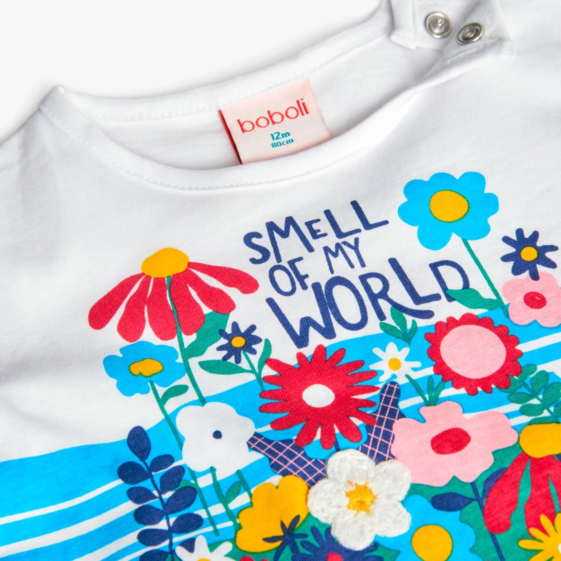 T-shirt manica lunga smell of my world bianco