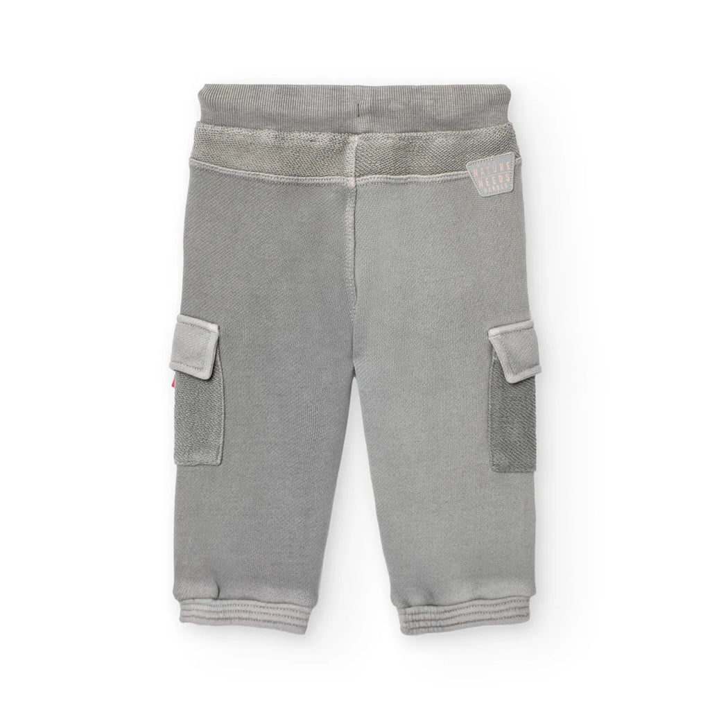 Pantaloni cargo felpa leggera kaki