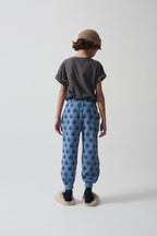 Pantaloni della tuta stampa mele azzurro chiaro
