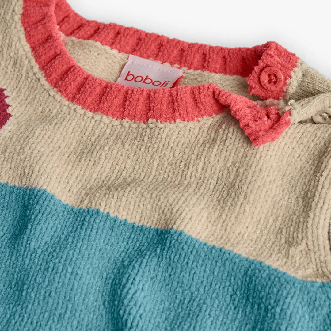Maglione bambina maniche colorate