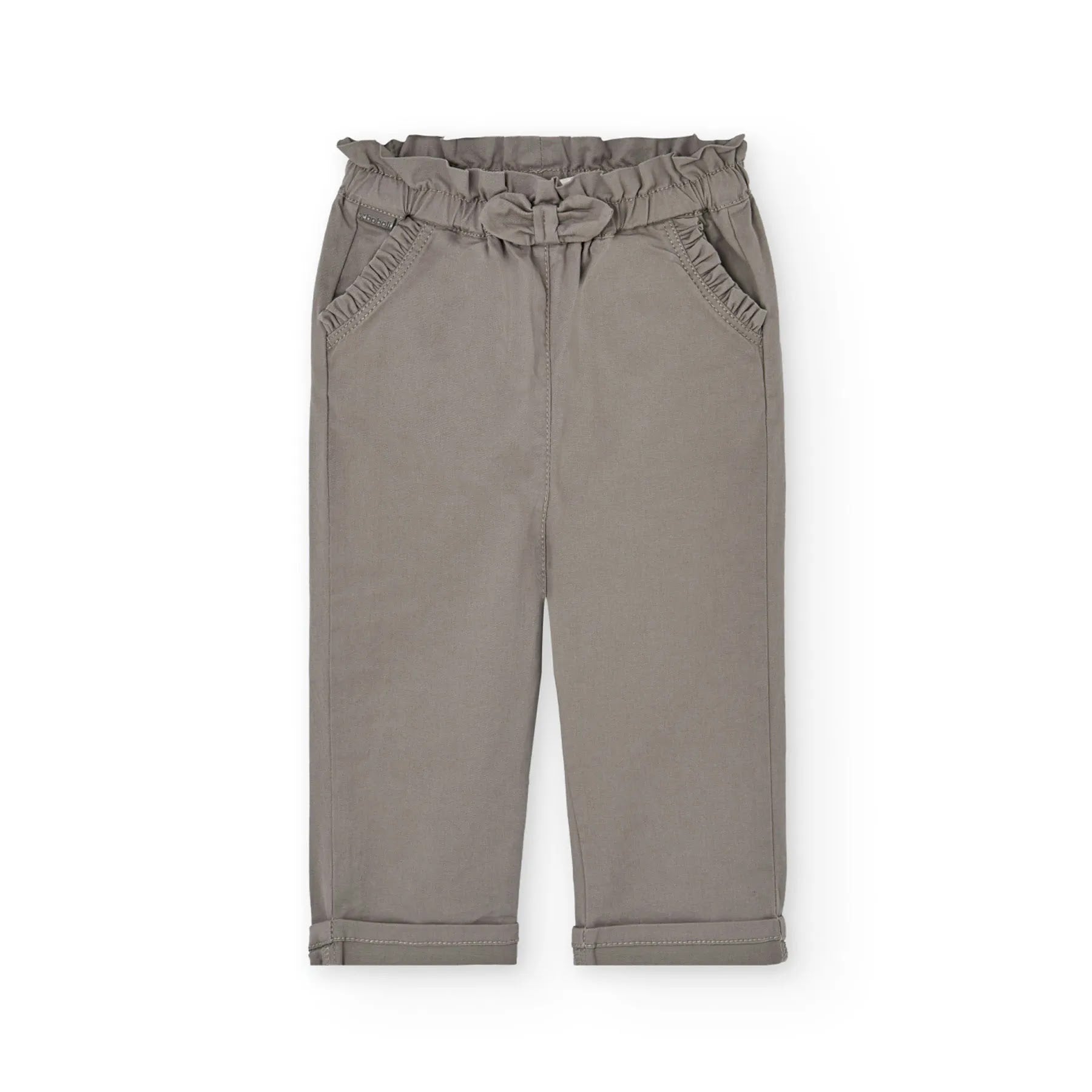Pantaloni kaki sacchetto con decorazioni