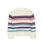 Maglione bambina a righe colorate e fiori