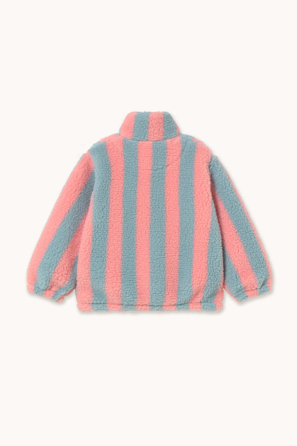 Felpa Sherpa mezzo collo rosa e azzurro