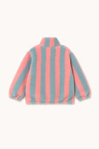 Felpa Sherpa mezzo collo rosa e azzurro