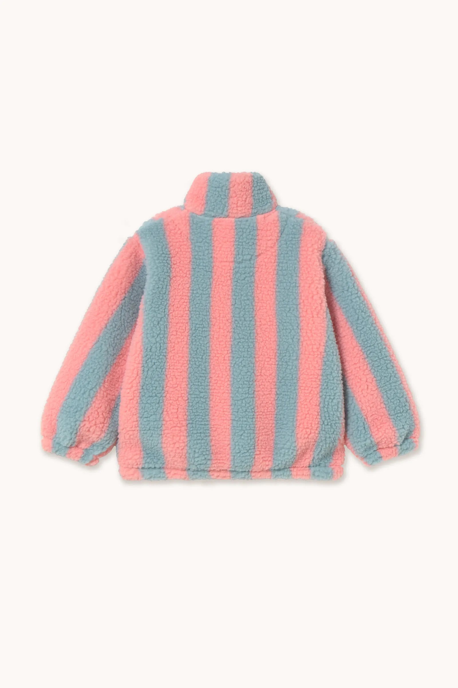 Felpa Sherpa mezzo collo rosa e azzurro