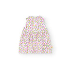 Vestito giromanica con colletto stampa tulipani all over
