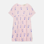 Vestito all over con bouquet e tasche rosa