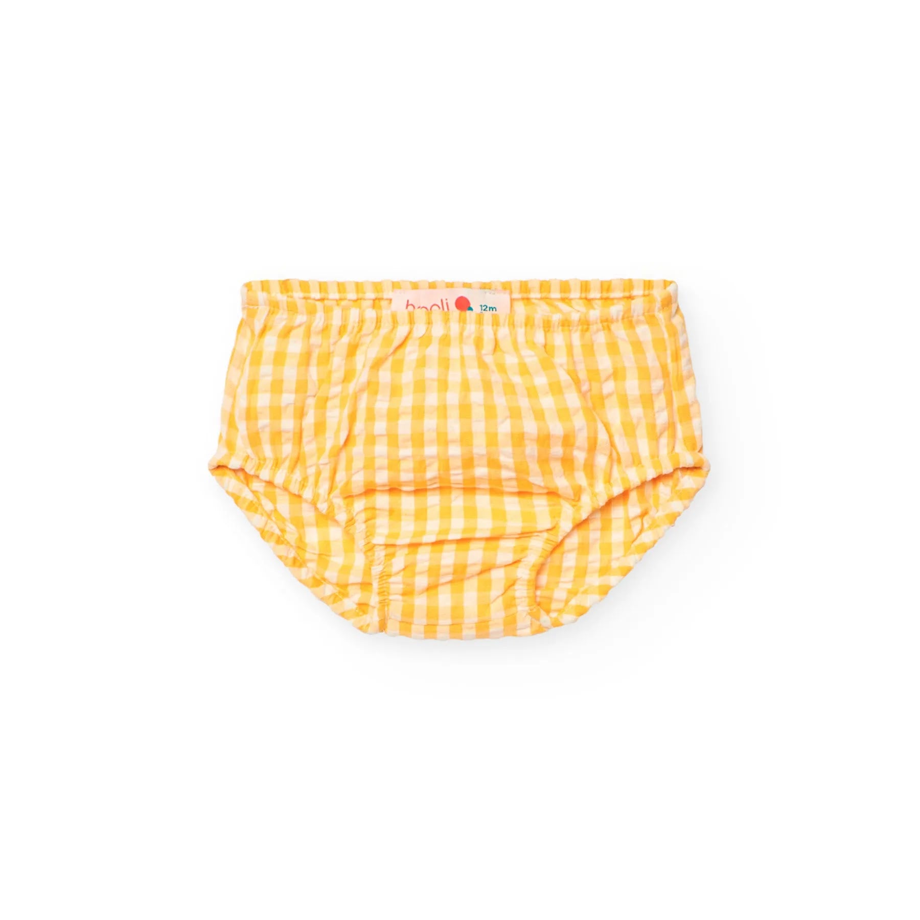 Vestito a balze vichy giallo sole