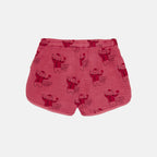 Pantaloncino sportivo con gatto rosso all over rosso