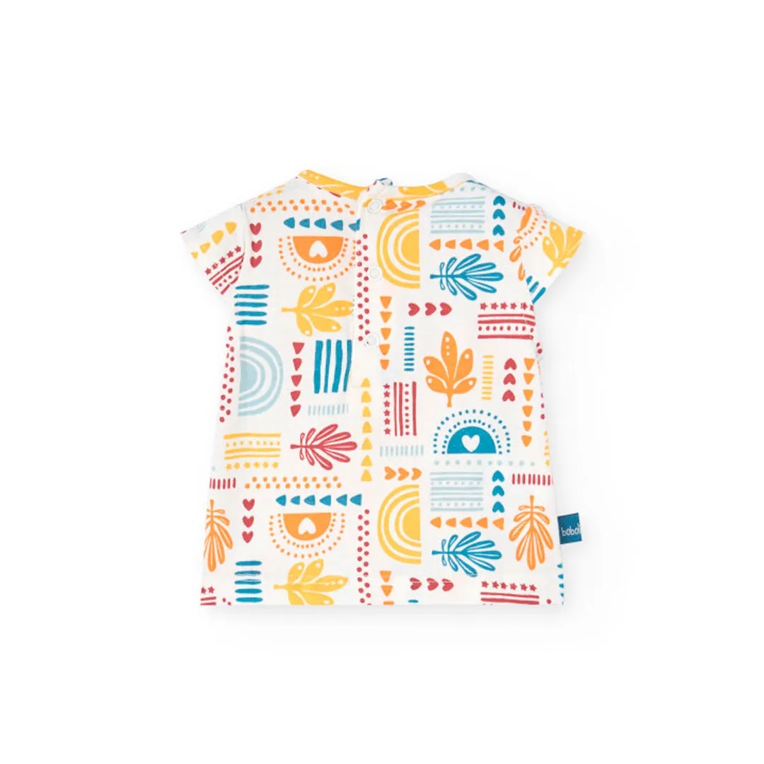 Completo t-shirt mezza manica e salopette ottanio