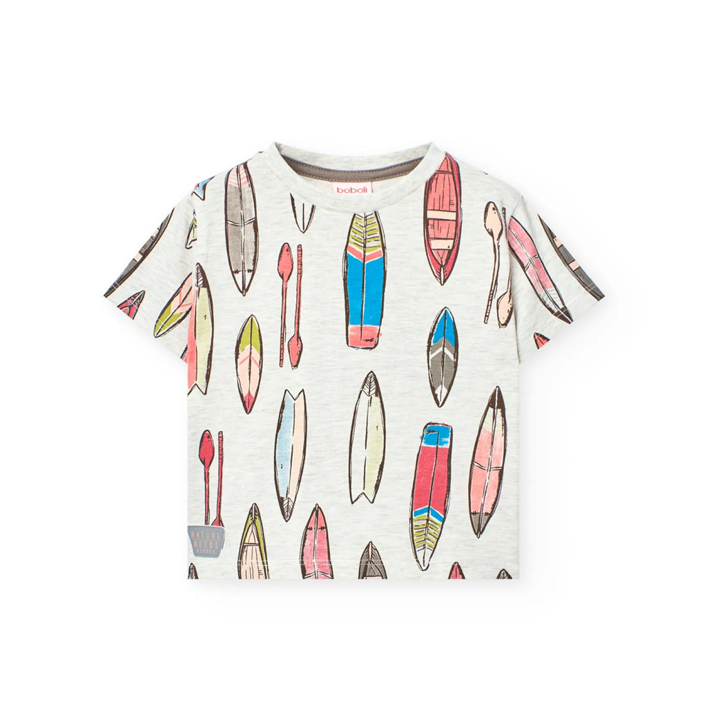 T-shirt mezza manica surf all over melange