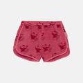 Pantaloncino sportivo con gatto rosso all over rosso