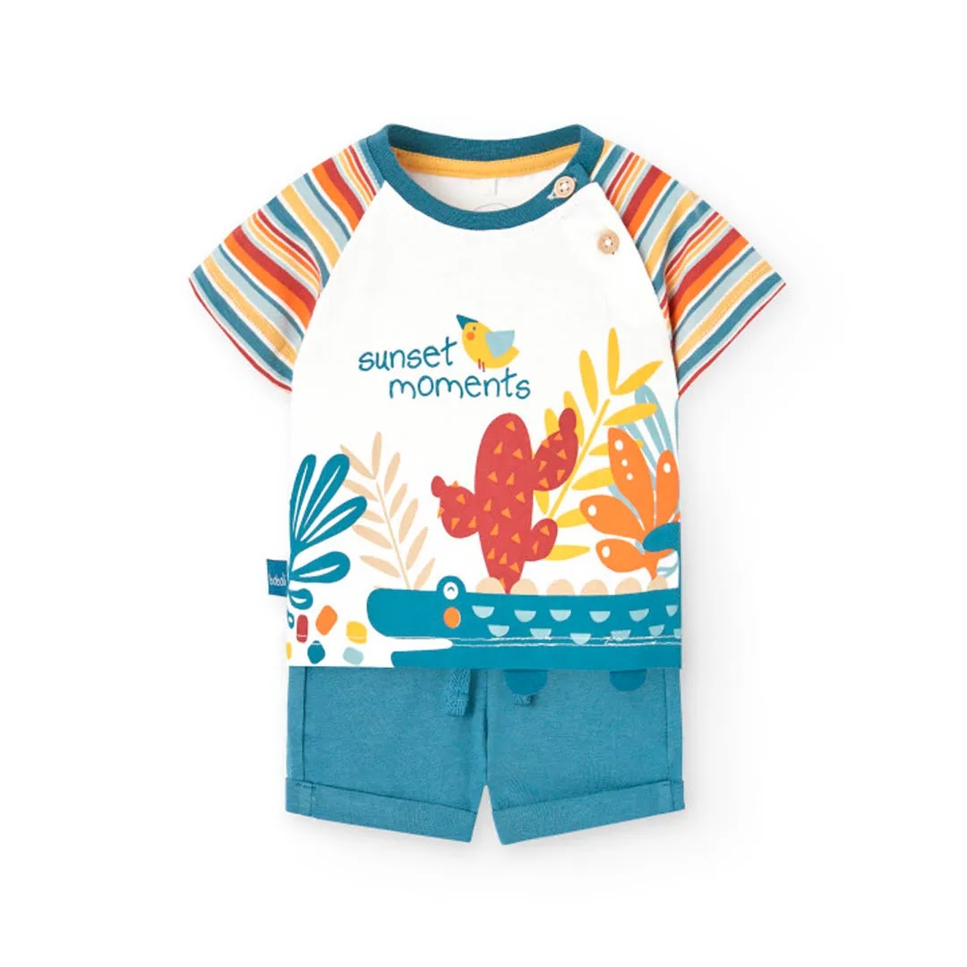 Completo t-shirt mezza manica e pantaloncino sunset moments