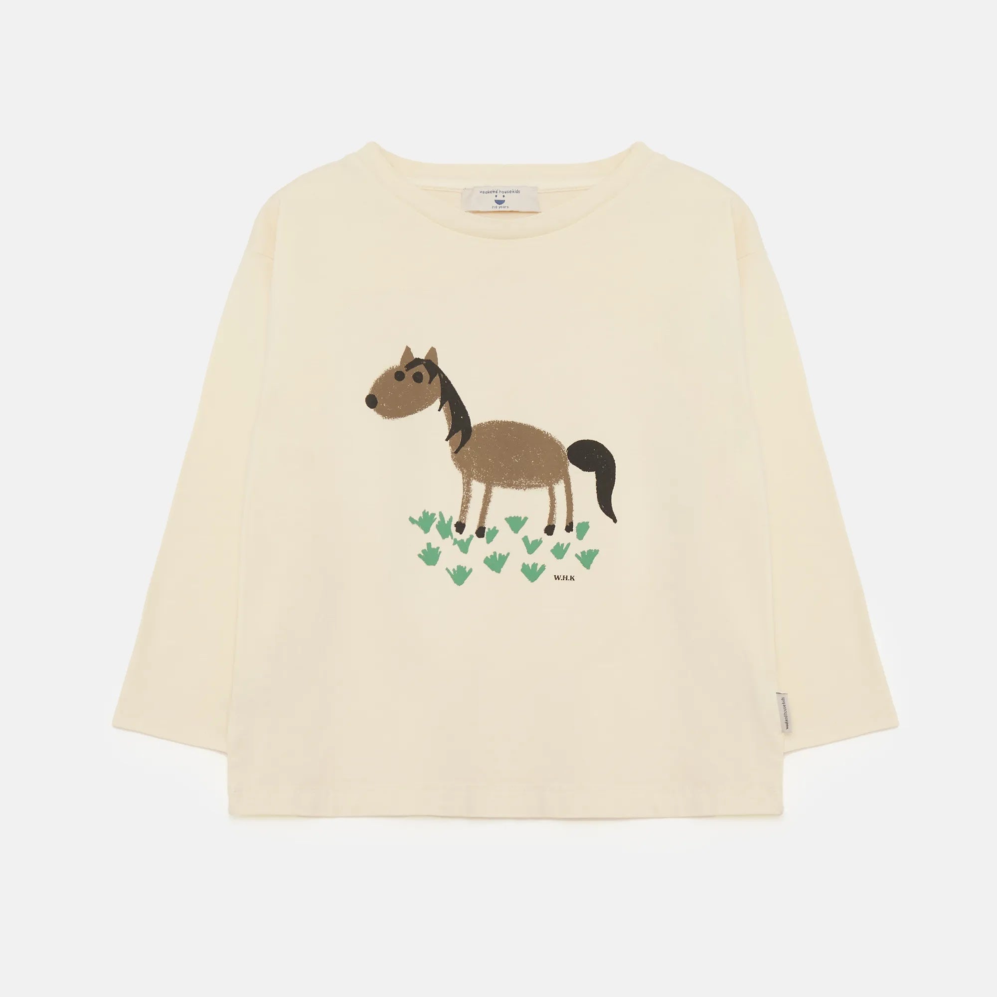 Maglietta stampa cavallo sabbia