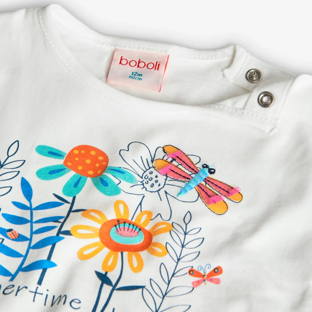 T-shirt mezza manica bianca summer time