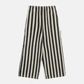 Pantaloni lino dritti a righe nere