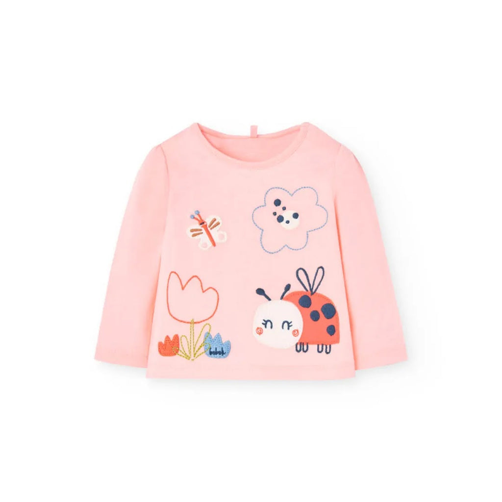 Completo t-shirt e pantalone lungo coccinella rosa blu