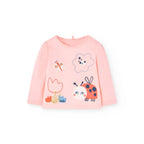 Completo t-shirt e pantalone lungo coccinella rosa blu