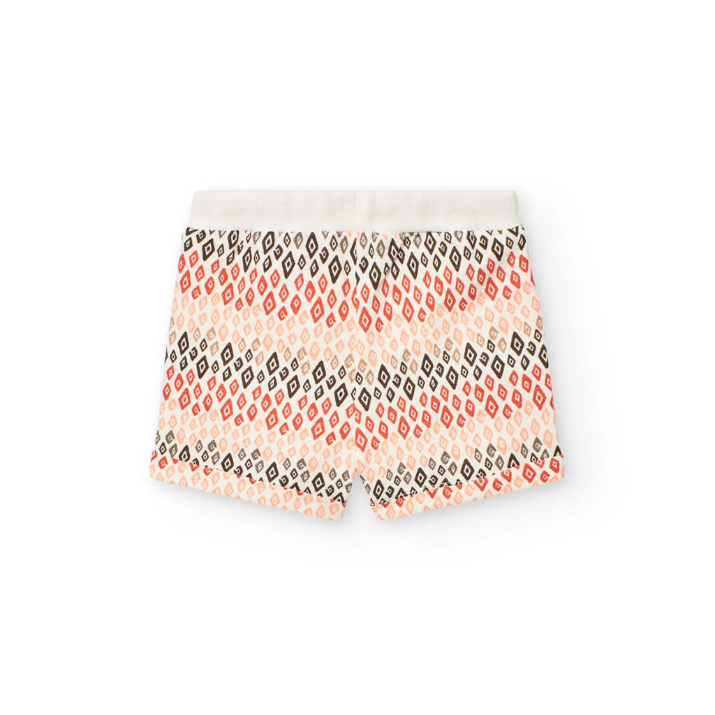 Shorts felpa stampa geometrica