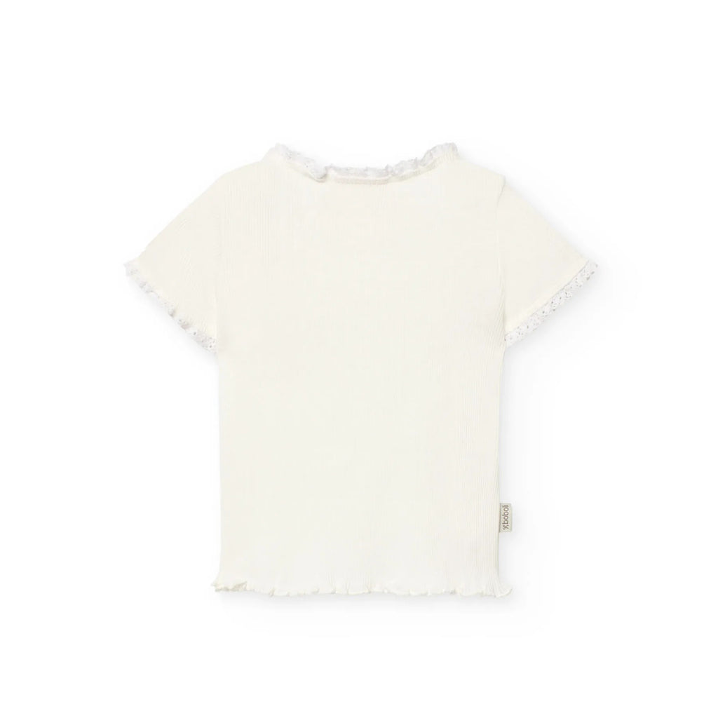 T-shirt mezza manica a costine