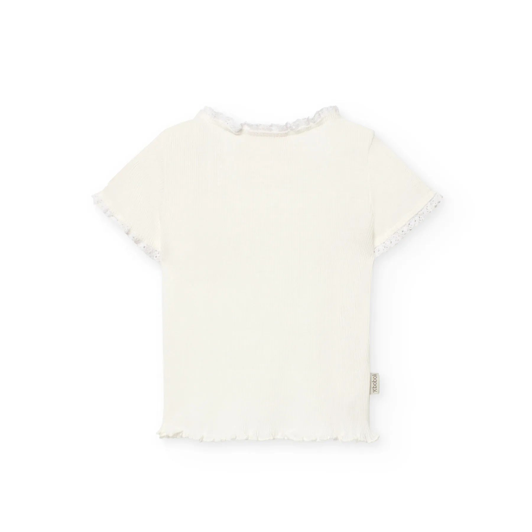 T-shirt mezza manica a costine