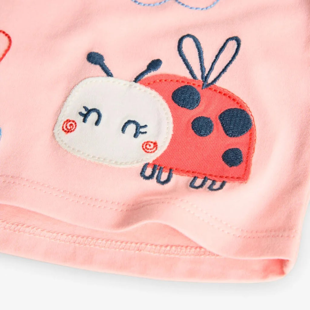Completo t-shirt e pantalone lungo coccinella rosa blu
