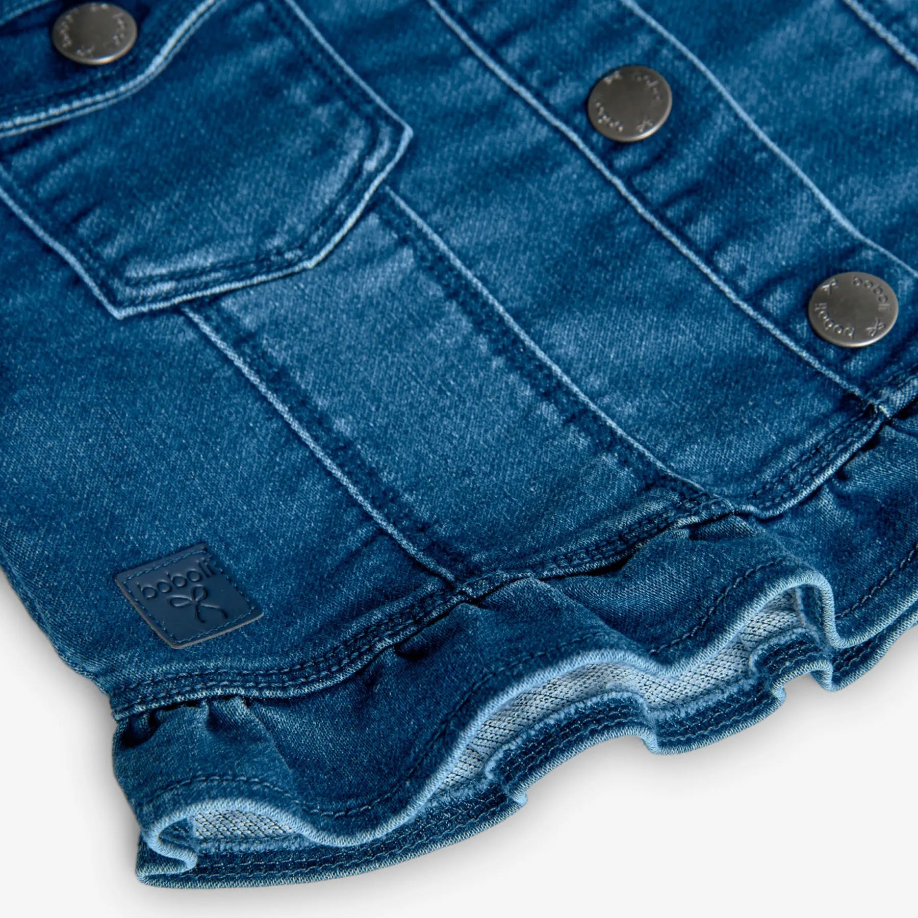 Giubbotto jeans corto con rouge blu scuro