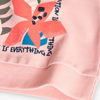 Felpa corta stampa floreale rosa