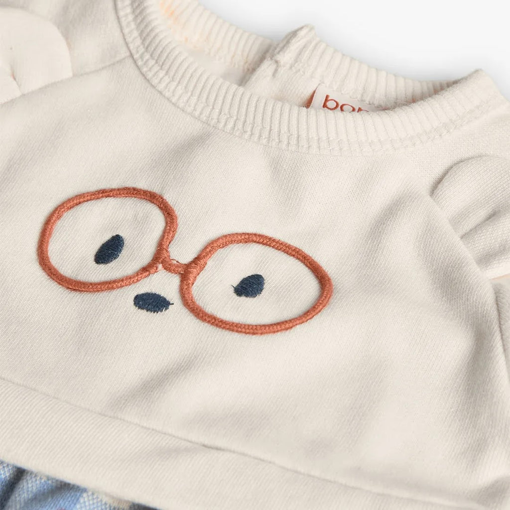 Vestito felpa neonata quadri e stampe floreali