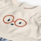 Vestito felpa neonata quadri e stampe floreali