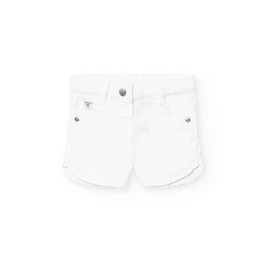 Shorts bianco orlo volant