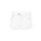 Shorts bianco orlo volant