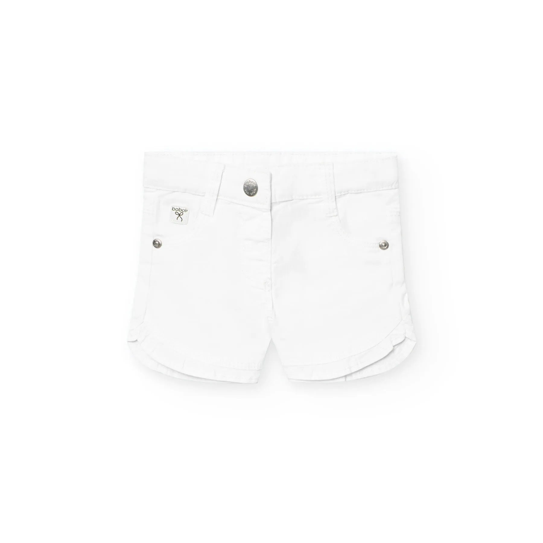 Shorts bianco orlo volant