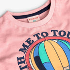 T-shirt mezza manica mongolfiera rosa