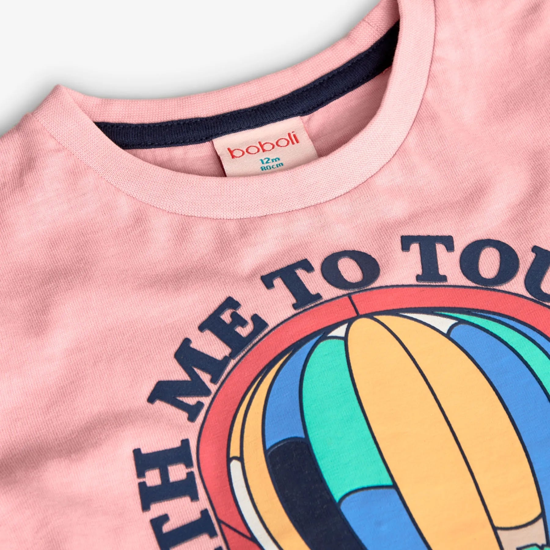 T-shirt mezza manica mongolfiera rosa