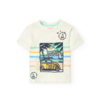 T-shirt mezza mancia maggiolino bianco