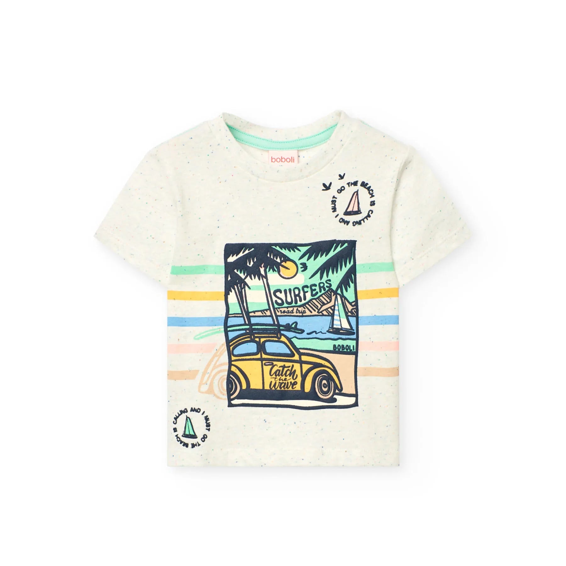 T-shirt mezza mancia maggiolino bianco