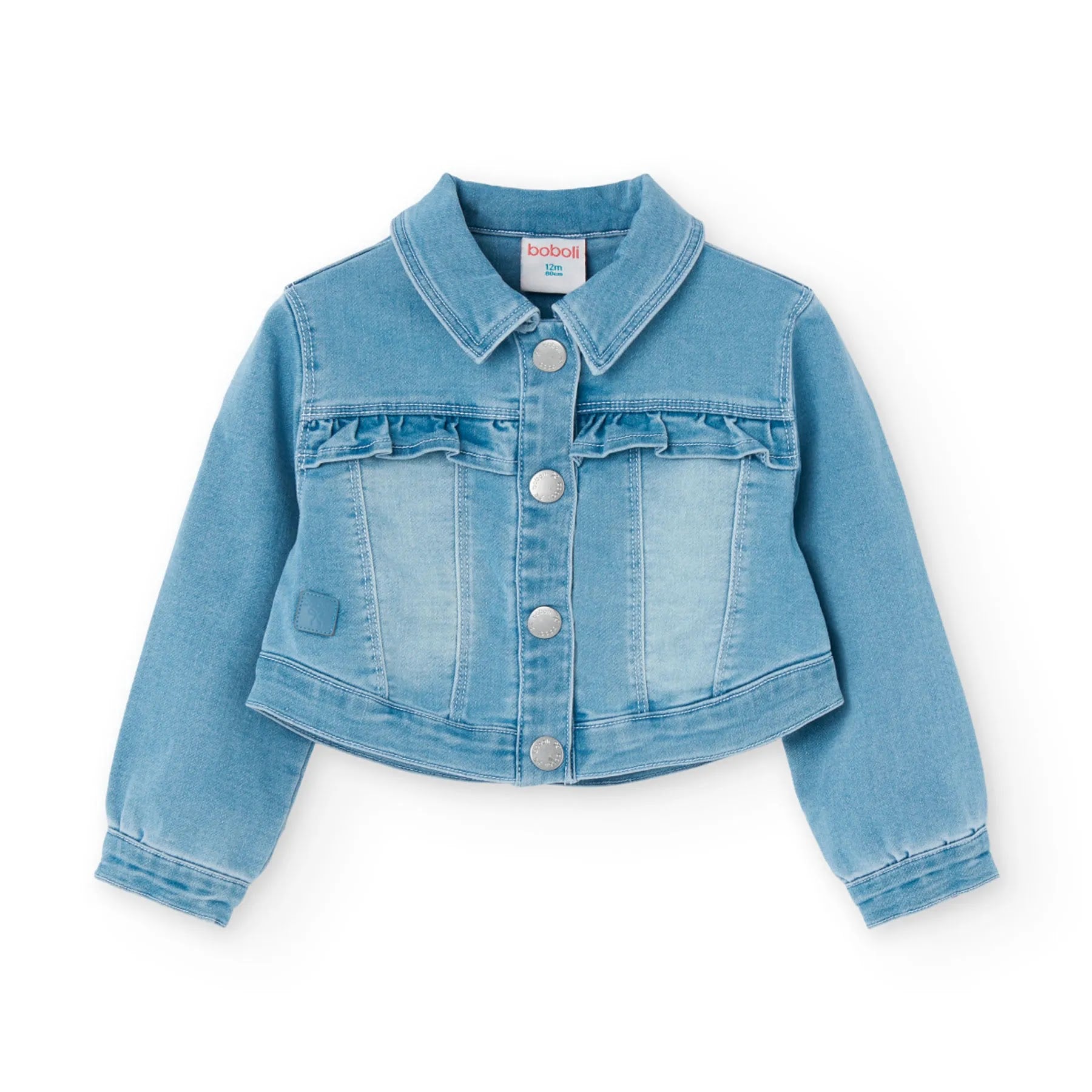 Giubbotto jeans corto blu lavato