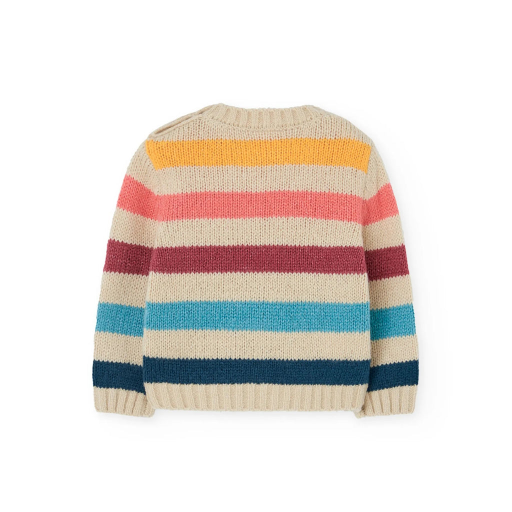 Maglione girocollo bambino righe colorate