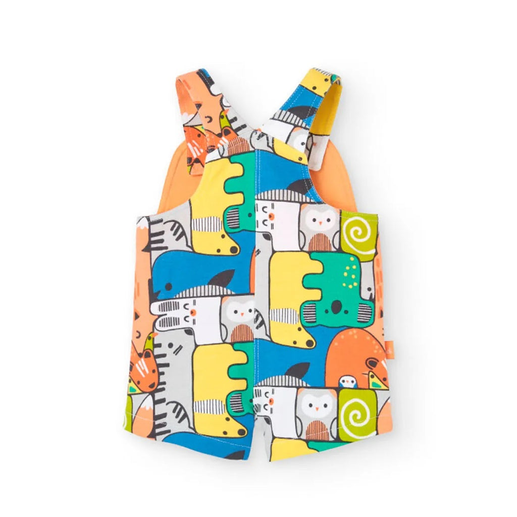 Completo t-shirt mezza manica e salopette stampa vivace